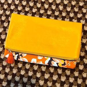 Rachel Pally Gold Canvas Clutch